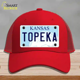 Topeka Kansas Novelty License Plate Hat Mesh / Red