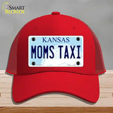 Moms Taxi Kansas Novelty License Plate Hat Mesh / Red