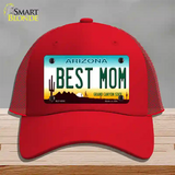 Best Mom Arizona Novelty License Plate Hat Mesh / Red