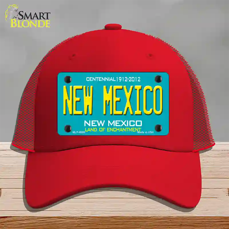 New Mexico Novelty License Plate Hat Mesh / Red