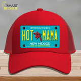 Hot Mama New Mexico Novelty License Plate Hat Mesh / Red