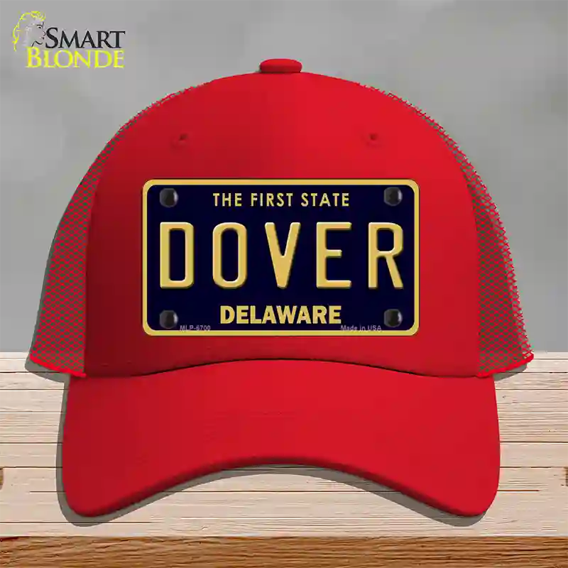 Delaware Novelty License Plate Hat Mesh / Red