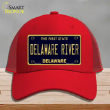 Delaware River Delaware Novelty License Plate Hat Mesh / Red