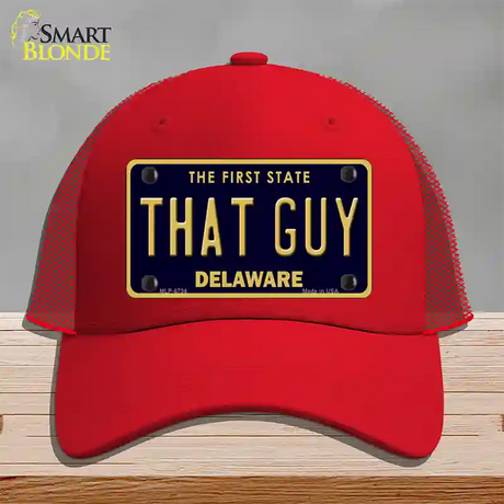 That Guy Delaware Novelty License Plate Hat Mesh / Red