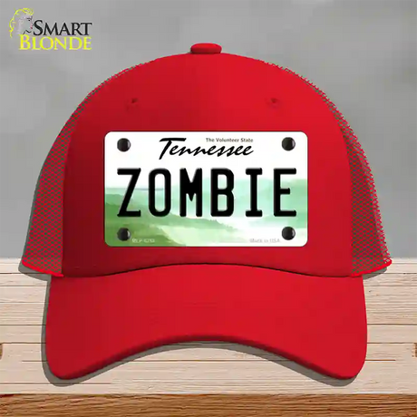 Zombie Tennessee Novelty License Plate Hat Mesh / Red