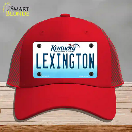 Lexington Kentucky Novelty License Plate Hat Mesh / Red