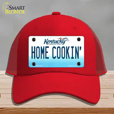 Home Cookin Kentucky Novelty License Plate Hat Mesh / Red