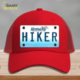 Hiker Kentucky Novelty License Plate Hat Mesh / Red