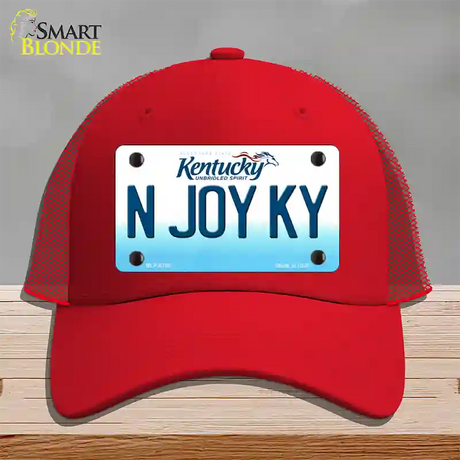 N Joy Kentucky Novelty License Plate Hat Mesh / Red