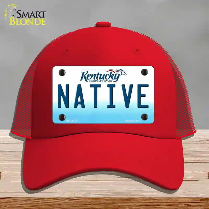 Native Kentucky Novelty License Plate Hat Mesh / Red