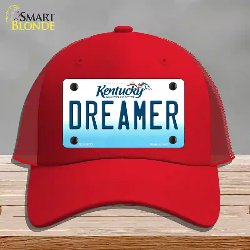 Dreamer Kentucky Novelty License Plate Hat Mesh / Red