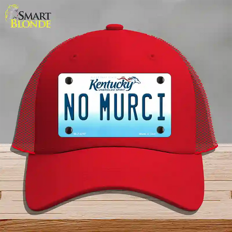 No Murci Kentucky Novelty License Plate Hat Mesh / Red