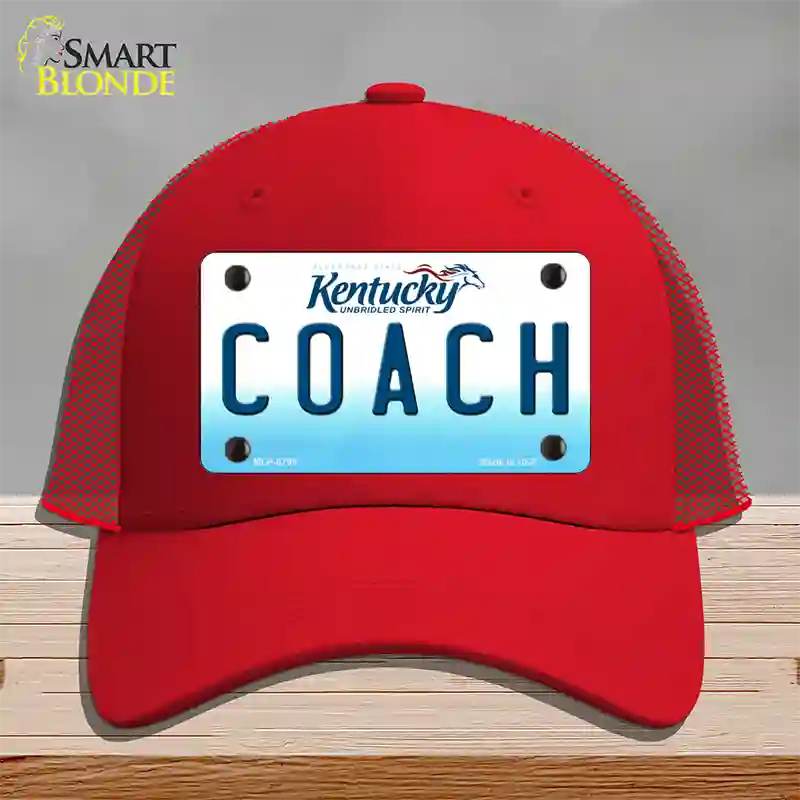 Coach Kentucky Novelty License Plate Hat Mesh / Red