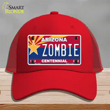 Arizona Centennial Zombie Novelty License Plate Hat Mesh / Red