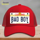 Bad Boy California Novelty License Plate Hat Mesh / Red