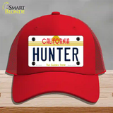 Hunter California Novelty License Plate Hat Mesh / Red