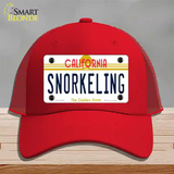 Snorkeling California Novelty License Plate Hat Mesh / Red