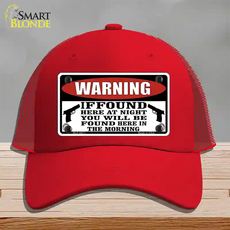 Warning If Found Novelty License Plate Hat Mesh / Red