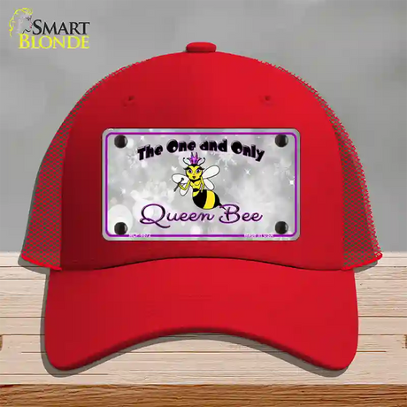 Queen Bee Purple Novelty License Plate Hat Mesh / Red