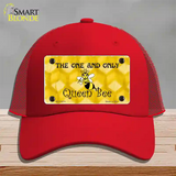 Queen Bee Honey Comb Novelty License Plate Hat Mesh / Red