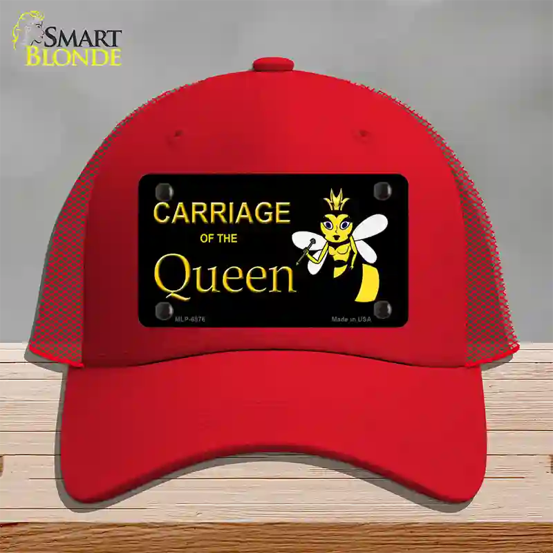 Carriage Of Queen Bee Novelty License Plate Hat Mesh / Red