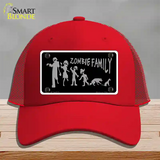 Zombie Family Black Novelty License Plate Hat Mesh / Red