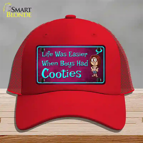 When Boys Had Cooties Novelty License Plate Hat Mesh / Red