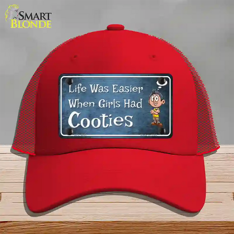 When Girls Had Cooties Novelty License Plate Hat Mesh / Red