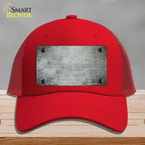 White Oil Rubbed Solid Novelty License Plate Hat Mesh / Red