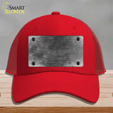 Black Oil Rubbed Solid Novelty License Plate Hat Mesh / Red