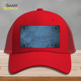 Light Blue Oil Rubbed Solid Novelty License Plate Hat Mesh / Red