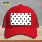 Gray White Dots Oil Rubbed Novelty License Plate Hat Mesh / Red