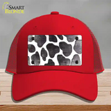 Black White Giraffe Oil Rubbed Novelty License Plate Hat Mesh / Red