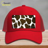 Brown White Giraffe Oil Rubbed Novelty License Plate Hat Mesh / Red