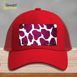 Pink White Giraffe Oil Rubbed Novelty License Plate Hat Mesh / Red