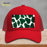 Green White Giraffe Oil Rubbed Novelty License Plate Hat Mesh / Red