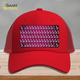 Pink White Anchor Oil Rubbed Novelty License Plate Hat Mesh / Red