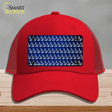 Blue White Anchor Oil Rubbed Novelty License Plate Hat Mesh / Red