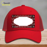 Red White Anchor Scallop Oil Rubbed Novelty License Plate Hat Mesh / Red