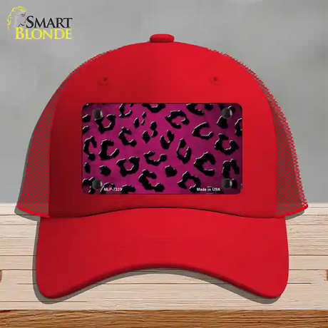 Pink Black Cheetah Oil Rubbed Novelty License Plate Hat Mesh / Red