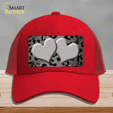 Gray Black Cheetah Hearts Oil Rubbed Novelty License Plate Hat Mesh / Red