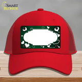 Green White Love Scallop Oil Rubbed Novelty License Plate Hat Mesh / Red