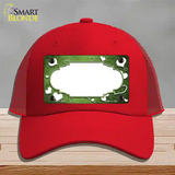 Lime Green White Love Scallop Oil Rubbed Novelty License Plate Hat Mesh / Red