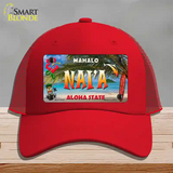 Naia Hawaii State Novelty License Plate Hat Mesh / Red