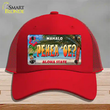 Pehea oe Hawaii State Novelty License Plate Hat Mesh / Red