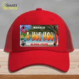 A Hui Hou Hawaii State Novelty License Plate Hat Mesh / Red