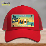 Maui Hawaii Pineapple Novelty License Plate Hat Mesh / Red