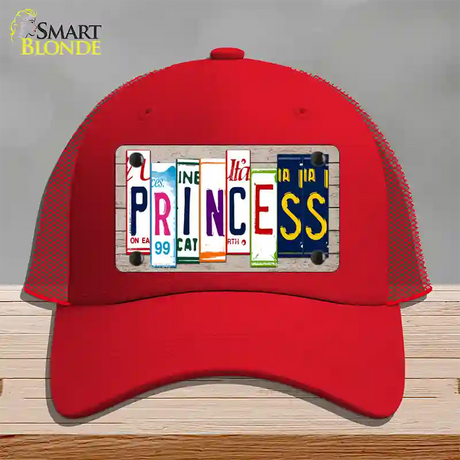 Princess License Plate Art Wood Novelty License Plate Hat Mesh / Red