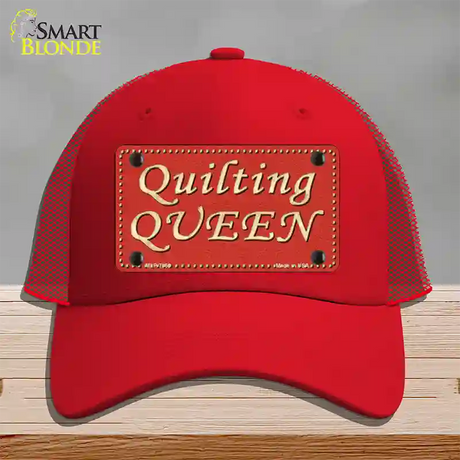 Quilting Queen Novelty License Plate Hat Mesh / Red