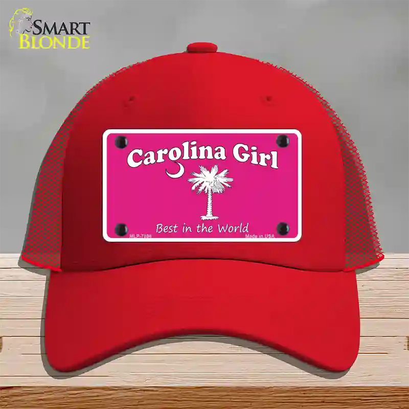 Carolina Girl Pink Novelty License Plate Hat Mesh / Red